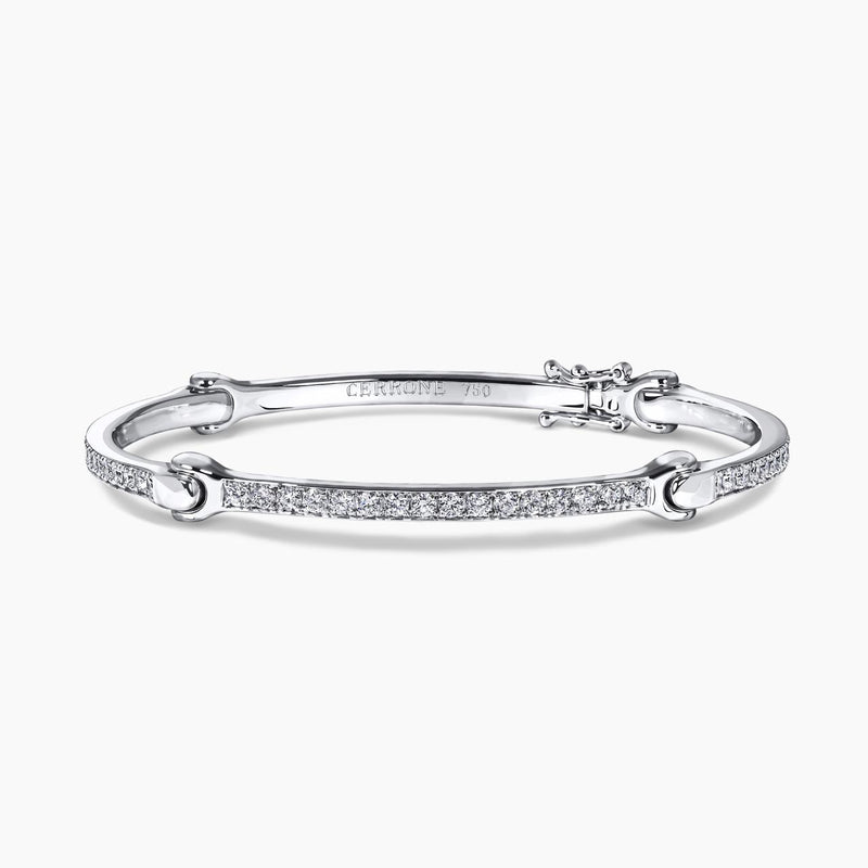 SENSI - 18ct white gold diamond dog bone bracelet