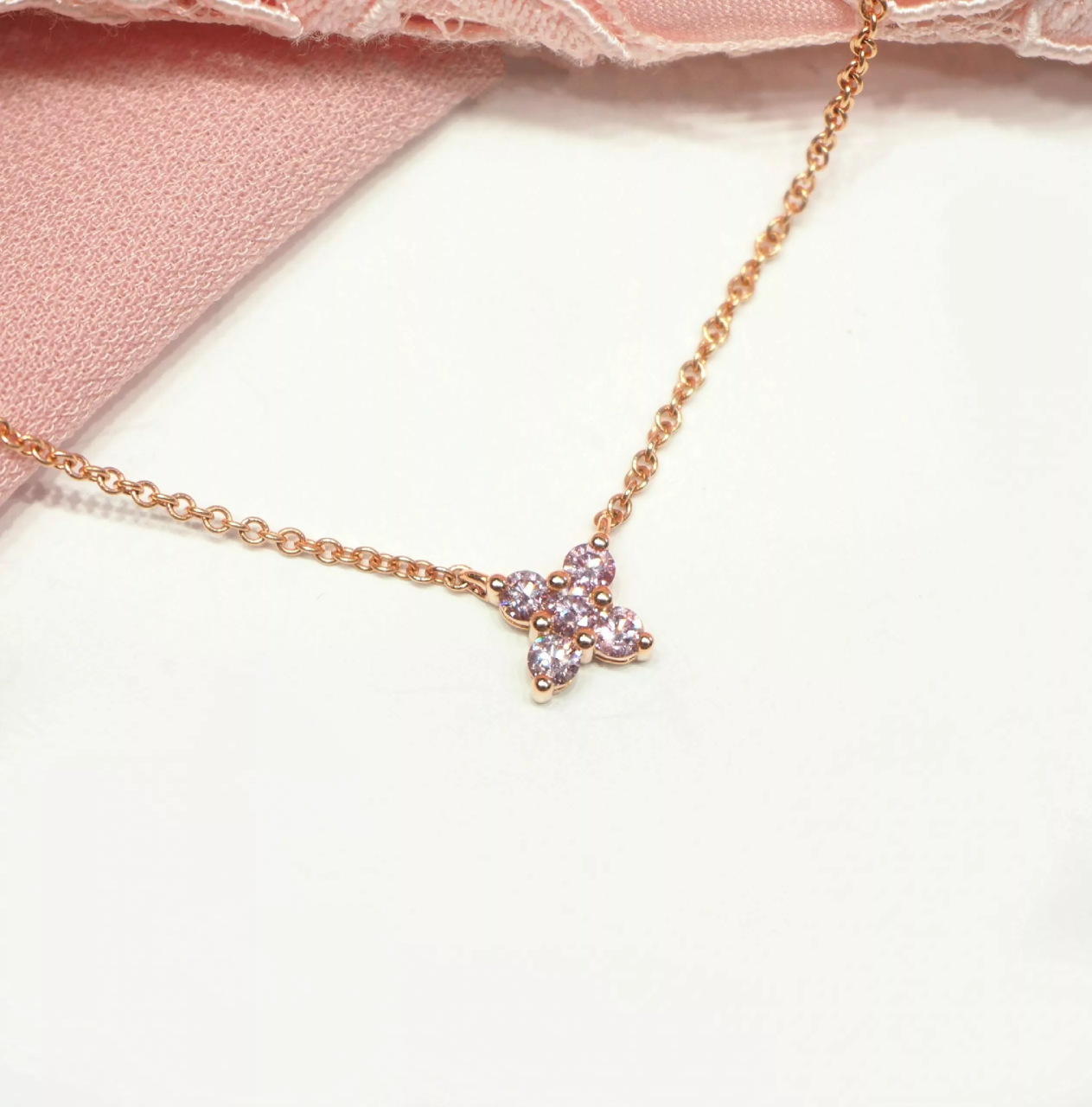 18ct rose gold Australian Argyle Pink Diamond Necklace