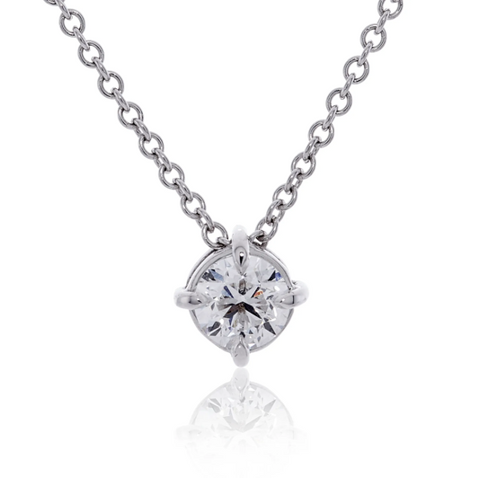 18ct white gold 0.46ct round brilliant cut diamond necklace