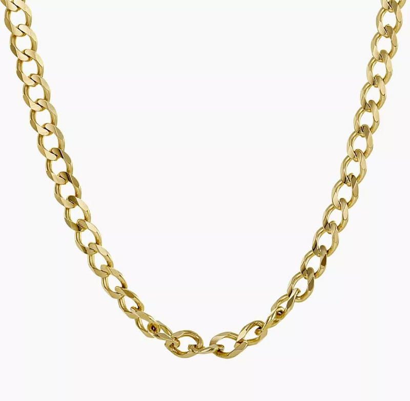 18ct yellow gold 50cm curb link chain