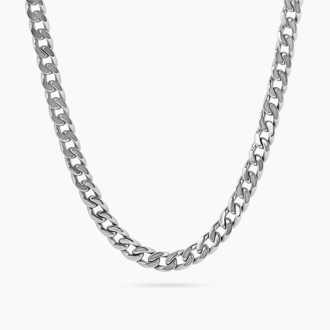 18ct white gold 60cm curb chain