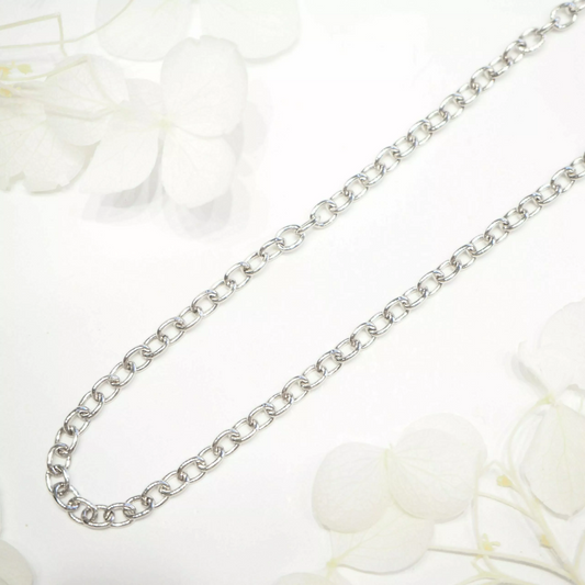 18ct white gold 46cm link chain