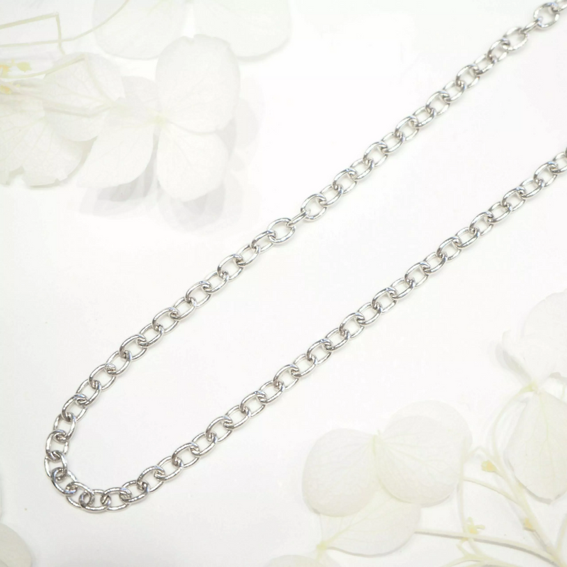 18ct white gold 46cm link chain