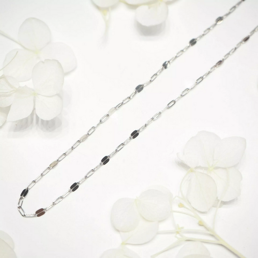 18ct White Gold 45cm Fine Link Chain