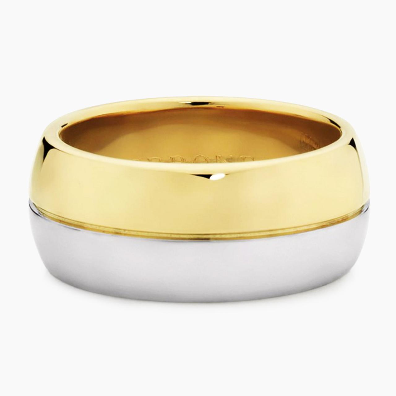 18ct yellow and white gold mens ring