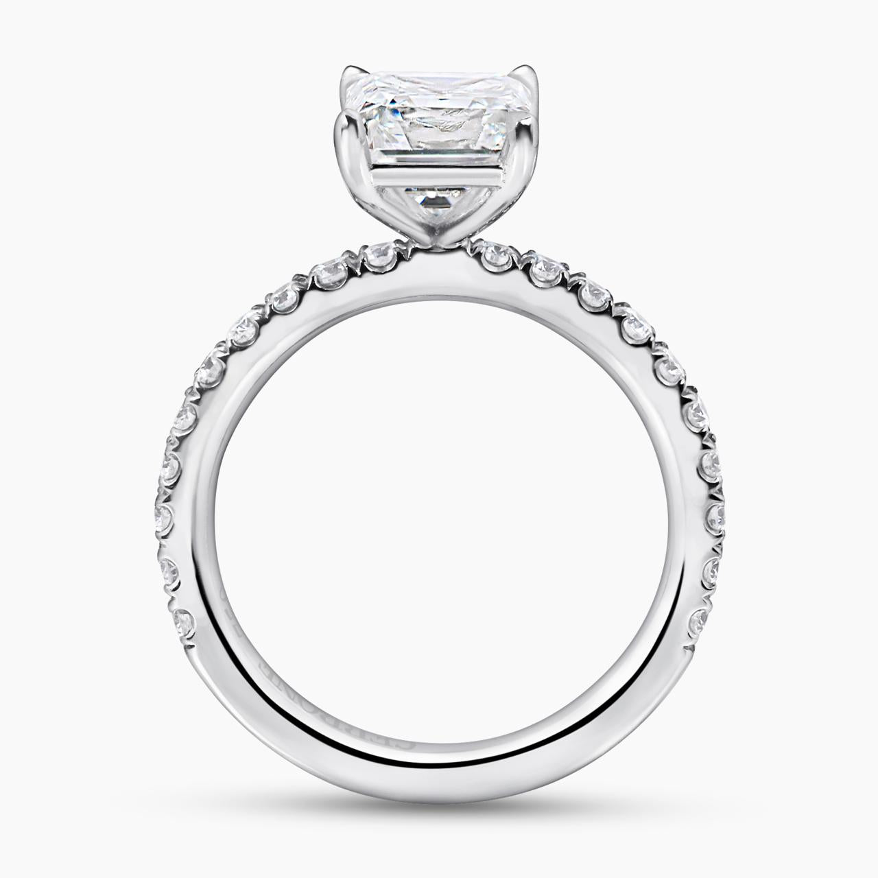 18ct white gold 2.01ct F SI1 radiant diamond ring