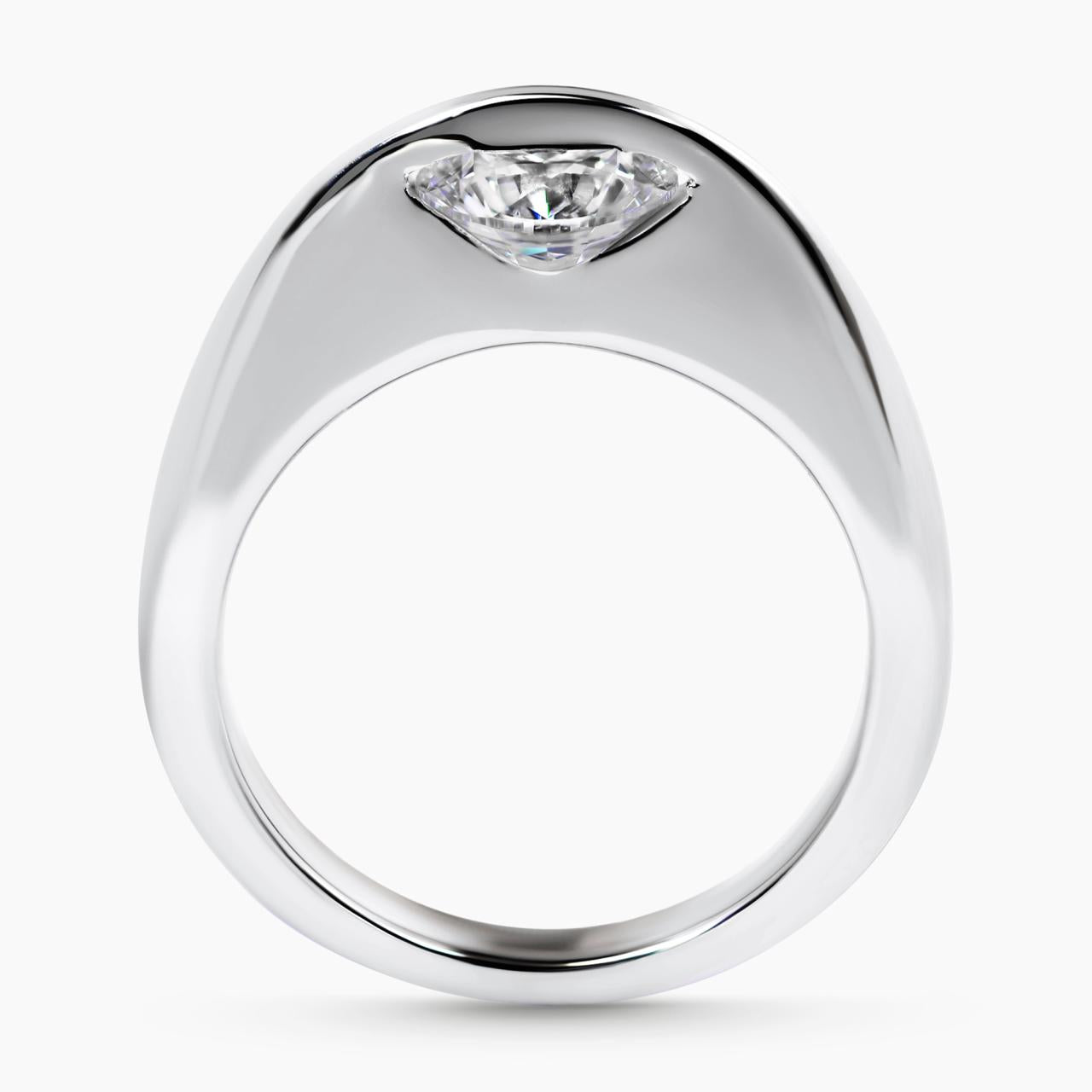 18ct white gold round brilliant cut LAB Grown Diamond ring side profile