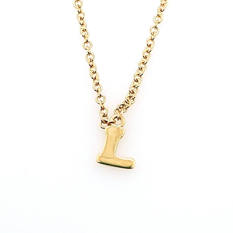 18ct yellow gold initial “L” necklace