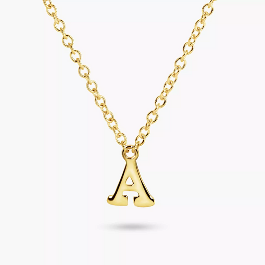 18ct yellow gold initial “A” necklace