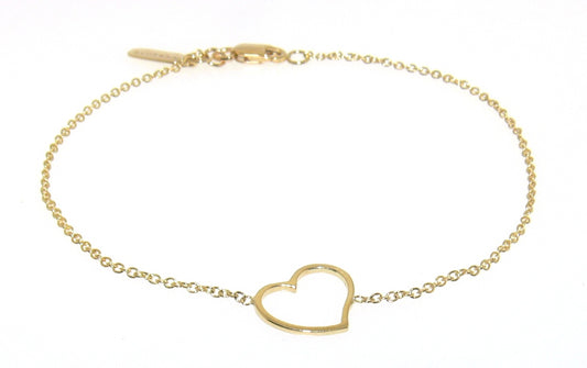 18ct yellow gold heart bracelet