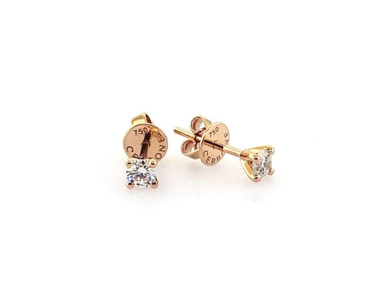 18ct rose gold 2=0.35ct RBC diamond stud earrings