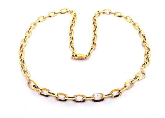18ct rose gold faceted long link chain