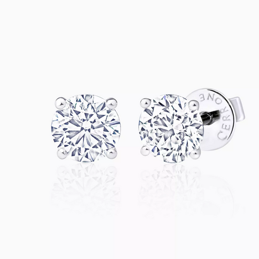 18ct white gold 2.00ct diamond stud earrings