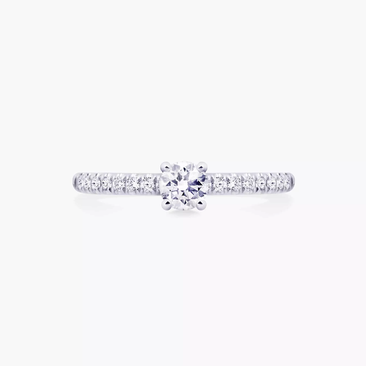 Platinum 0.40ct G SI1 round brilliant cut diamond ring