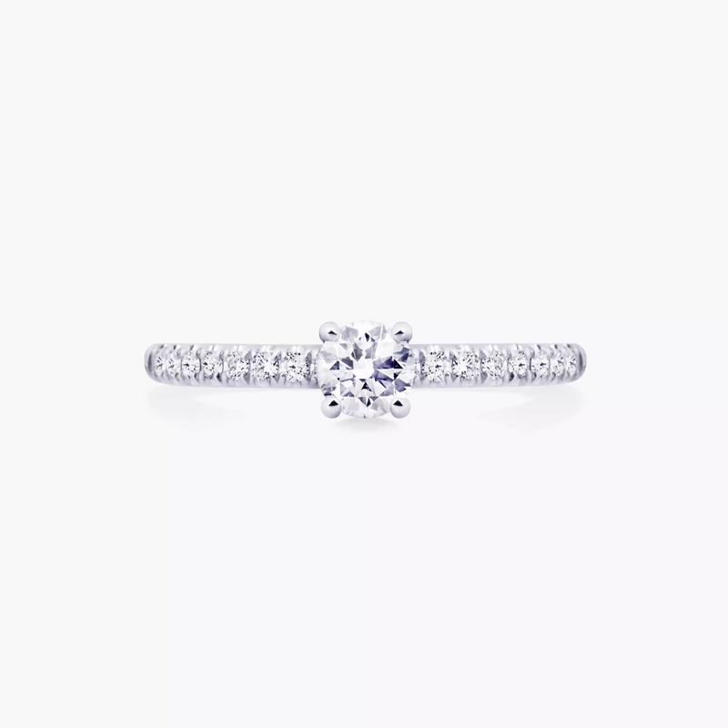 Platinum round brilliant cut diamond ring