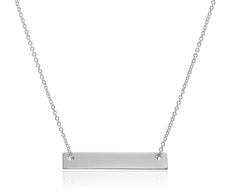 18ct white gold bar necklace