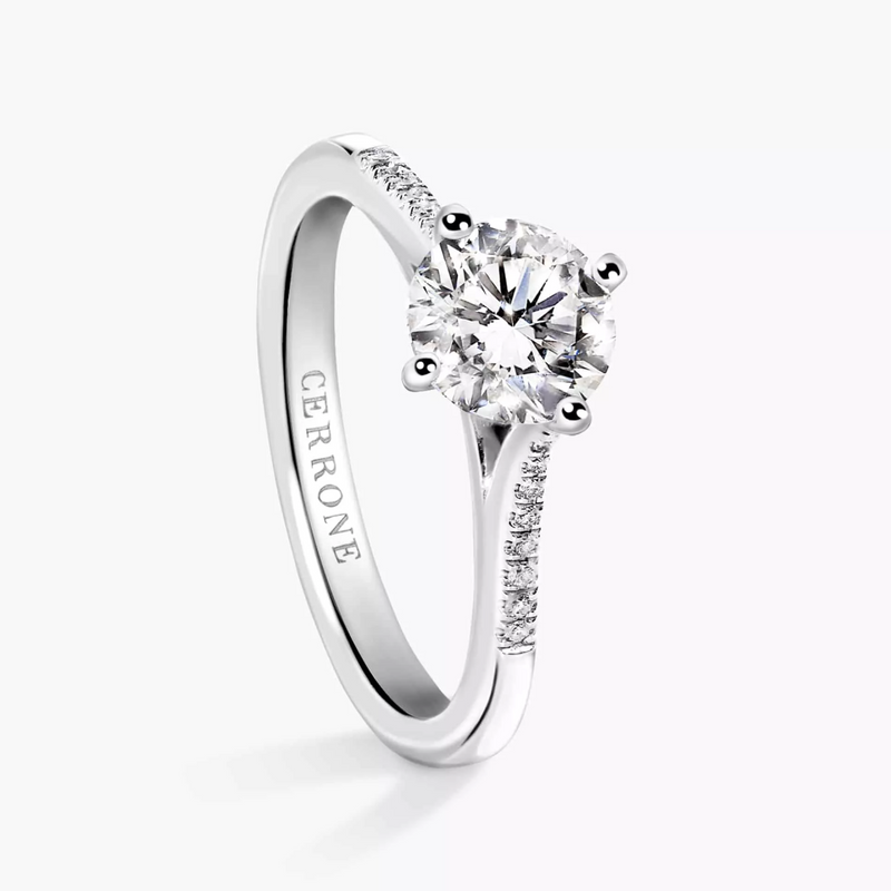 18ct white gold round brilliant cut diamond ring side profile