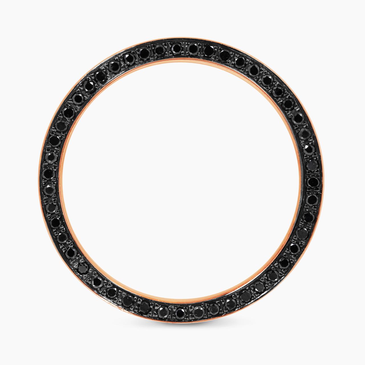 18ct rose gold 100=0.57ct black round brilliant cut diamonds Mens ring