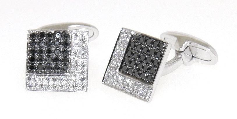18ct white gold diamond cufflinks