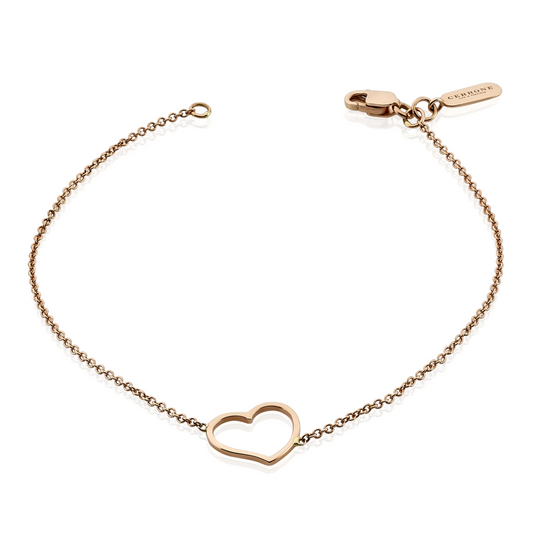18ct rose gold heart bracelet