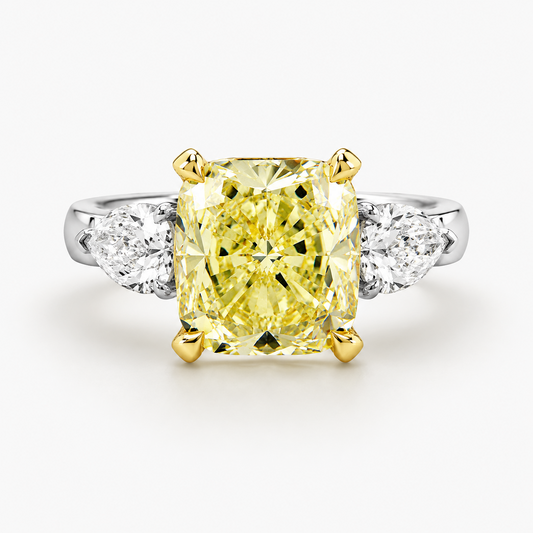 BRILLANTE 18ct white and yellow gold yellow and white diamond trilogy engagement ring