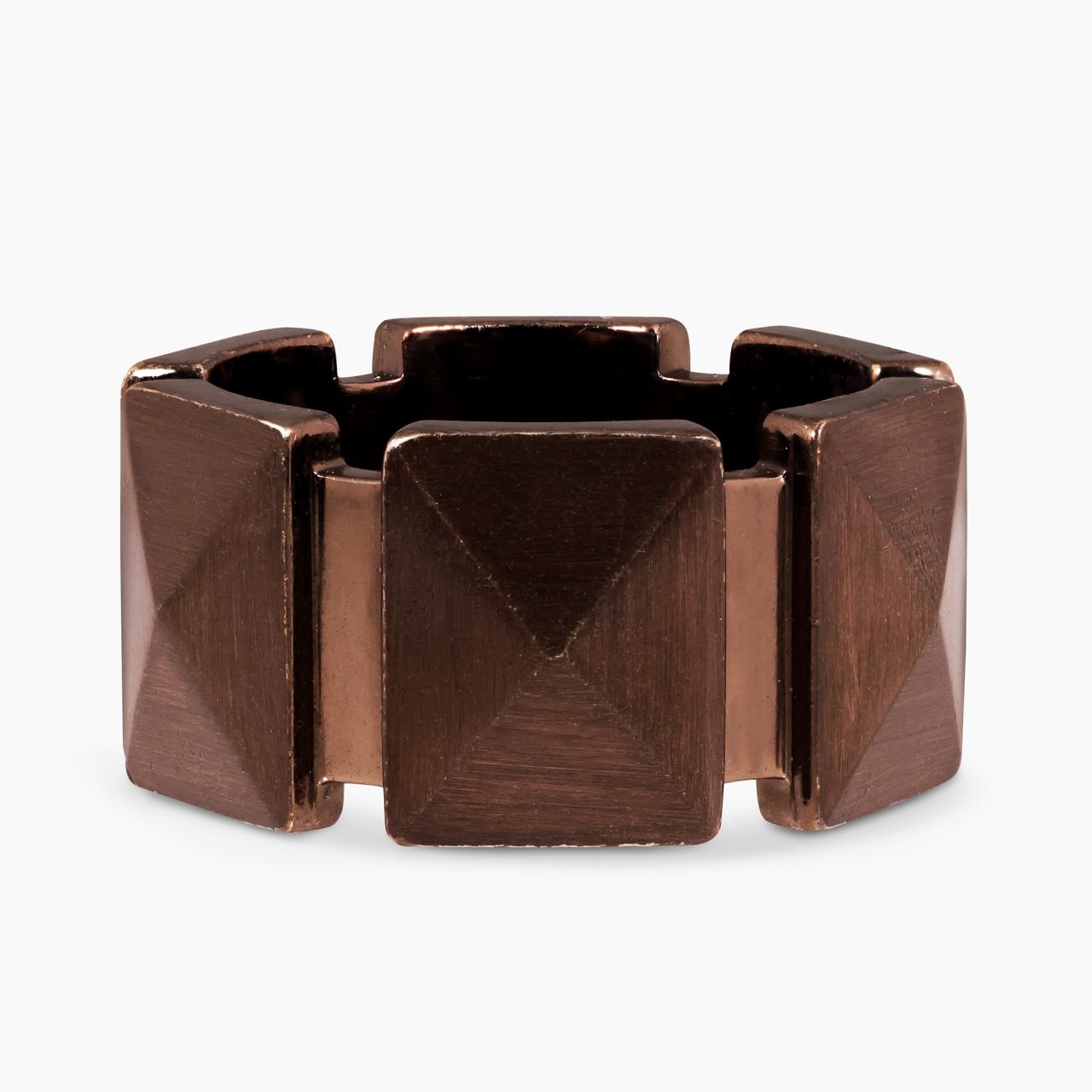 18ct white gold with brown plated gents ring