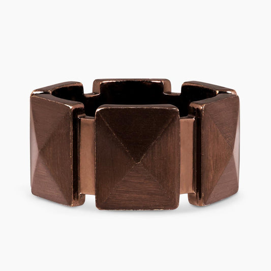 18ct white gold with brown plated gents ring