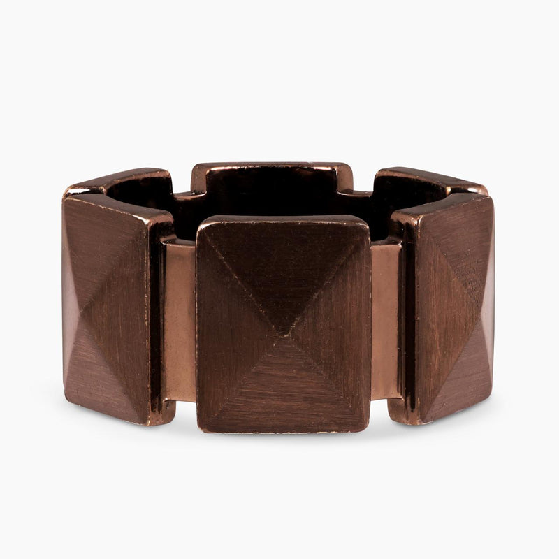 18ct white gold with brown plated gents ring