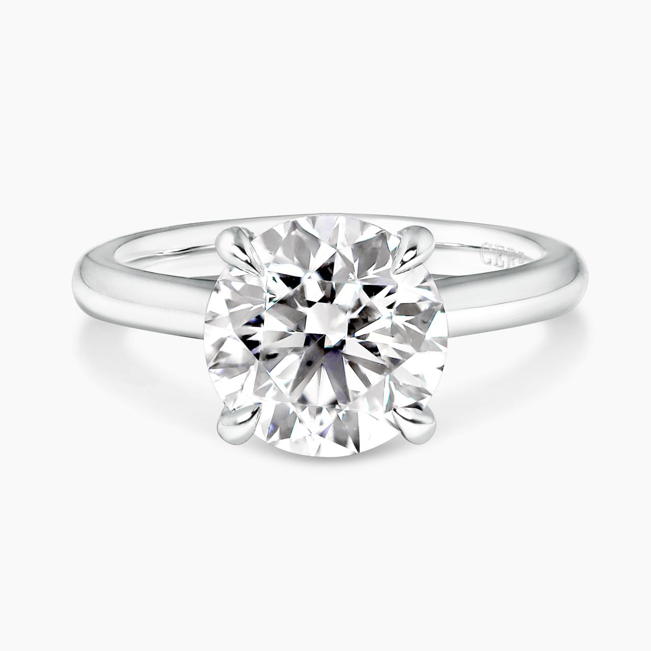 MILAN Up swept 18ct white gold lab grown and mined diamond hidden halo engagement ring