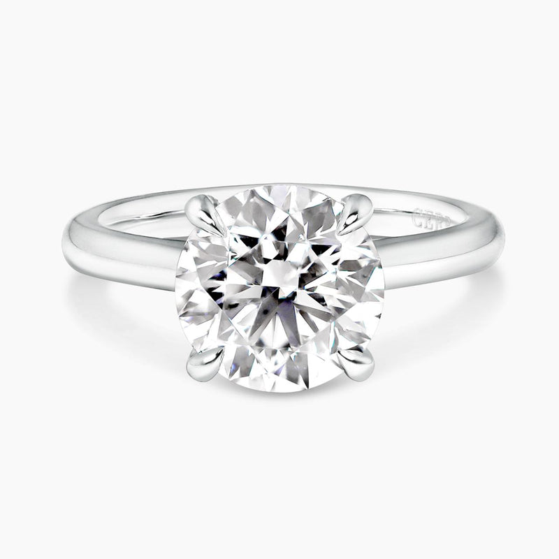 MILAN Up swept 18ct white gold lab grown and mined diamond hidden halo engagement ring