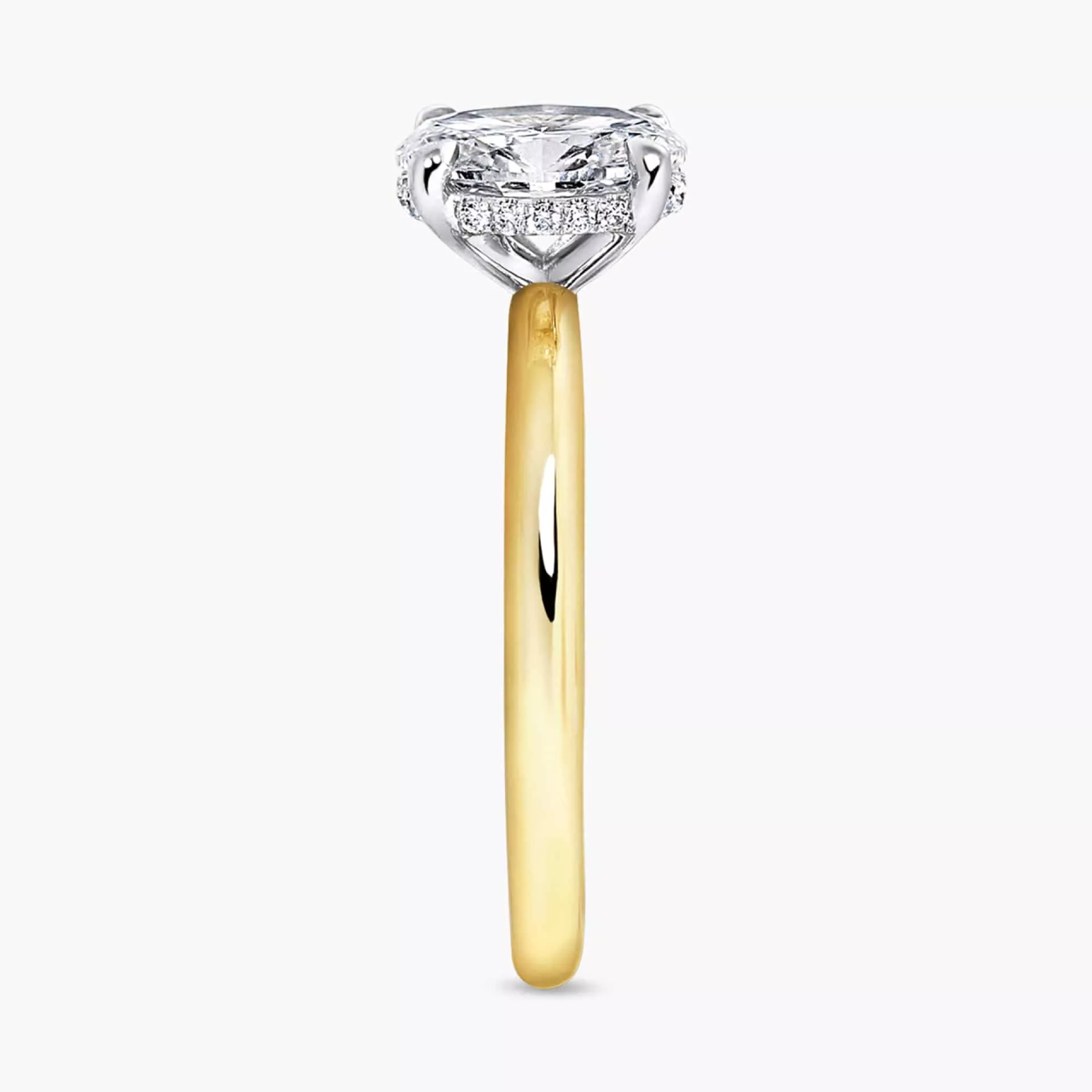 MILAN - 18ct yellow and white gold oval diamond hidden halo ring