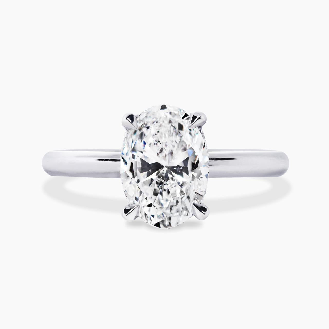 MILAN - 18ct white gold 2.01ct oval cut diamond solitaire ring