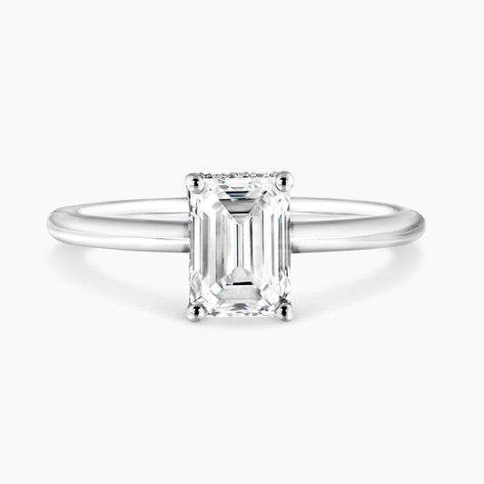 18ct white gold 1.20ct emerald cut diamond engagement ring