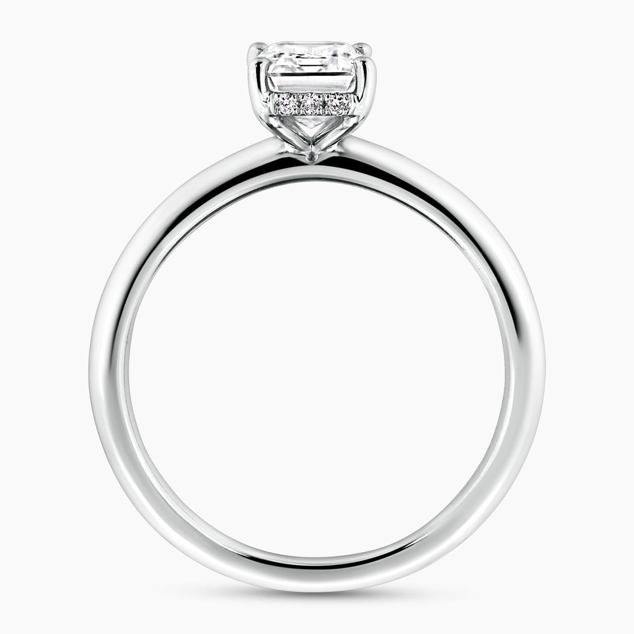 18ct white gold 1.20ct emerald cut diamond engagement ring side profile