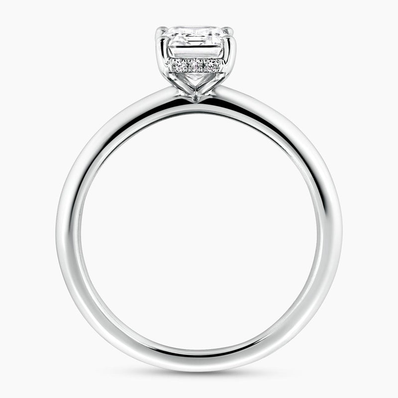 18ct white gold 1.20ct emerald cut diamond engagement ring side profile