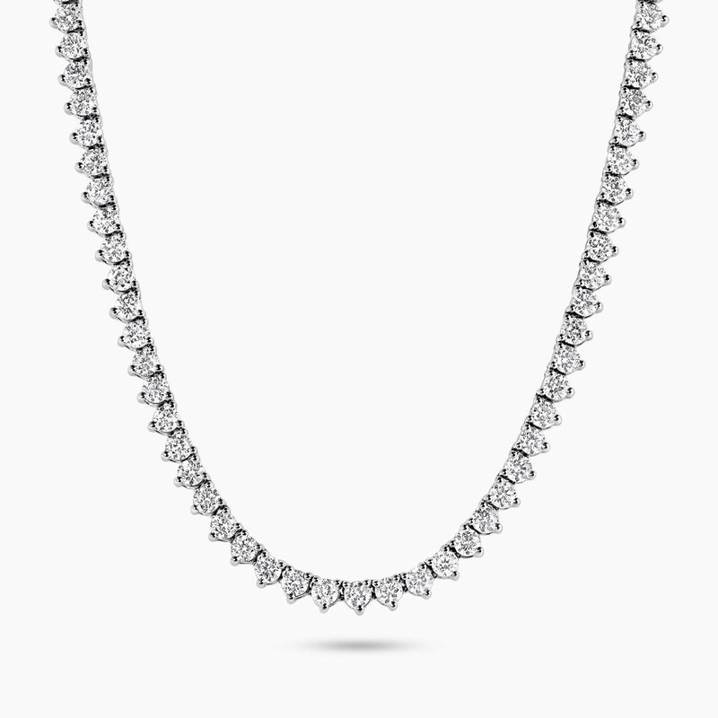 18ct white gold 179=6.02ct diamond  three claw tennis necklace