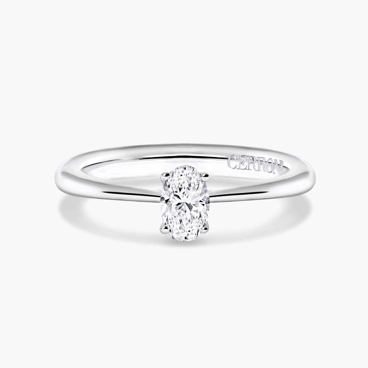 PUGLIA - 18ct white gold 0.30ct F VS2 oval diamond solitaire ring