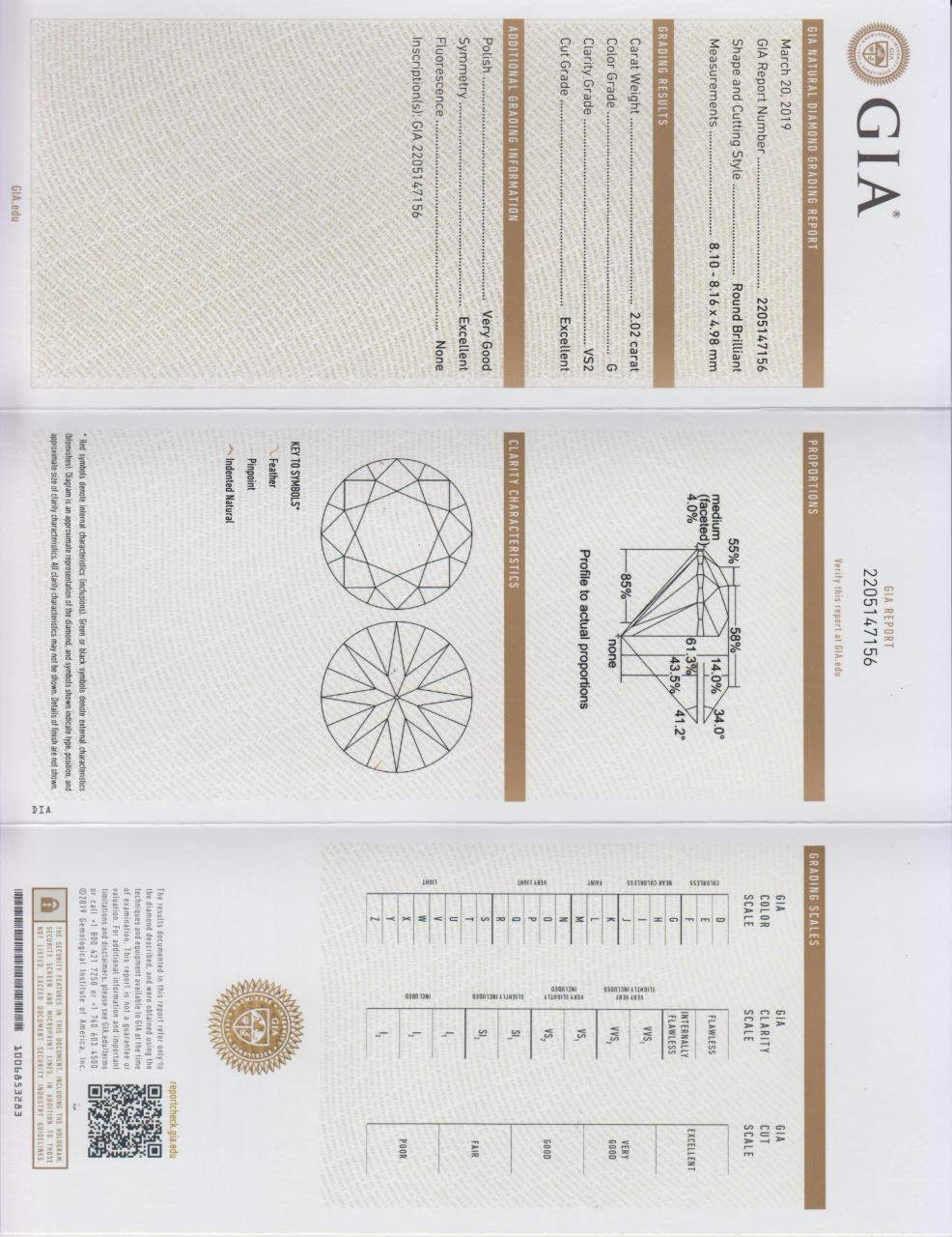 ROME - 18ct white gold 2.02ct round brilliant cut diamond six claw knife edge solitaire diamond ring