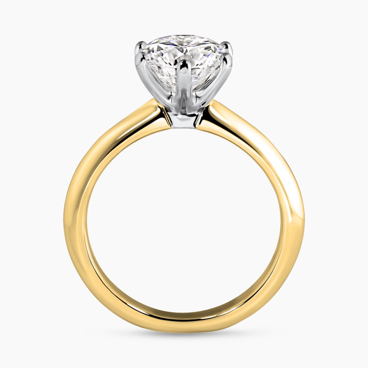 ROME - 18ct yellow and white gold  2.23ct D VS1 laboratory grown round brilliant cut diamond six claw solitaire ring