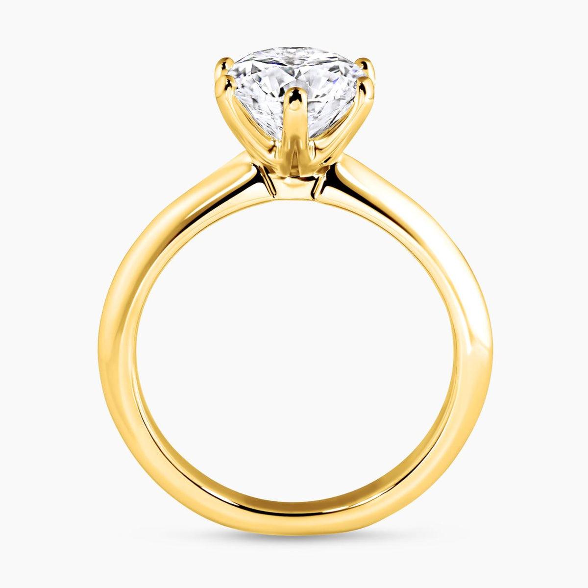 ROME 18ct yellow and white gold  2.23ct D VS1 LAB Grown round brilliant cut diamond six claw solitaire engagement ring