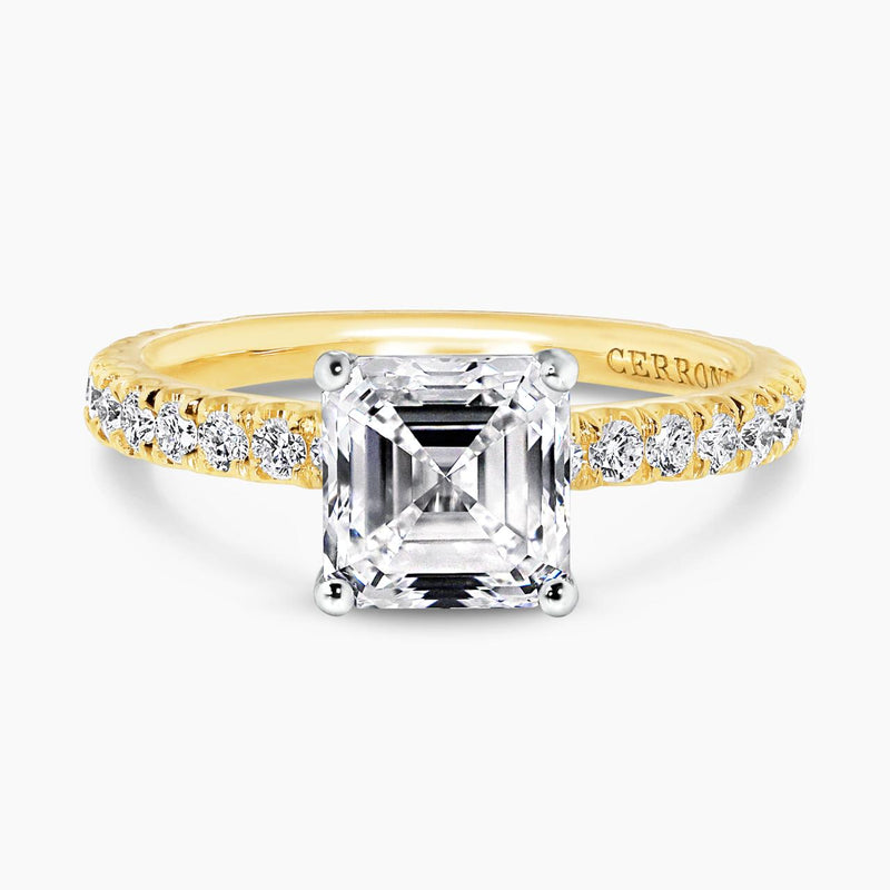 18ct yellow and white gold 2.07ct Asscher cut LAB Grown Diamond ring