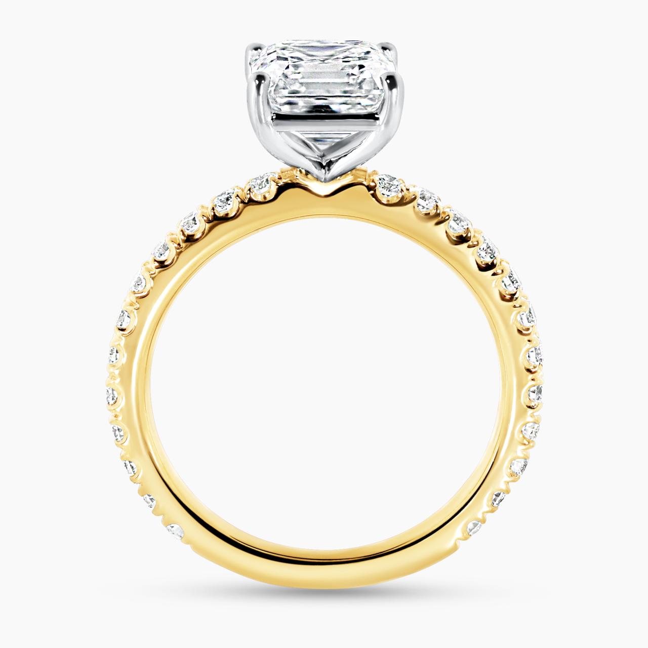 18ct yellow and white gold 2.07ct Asscher cut LAB Grown Diamond ring