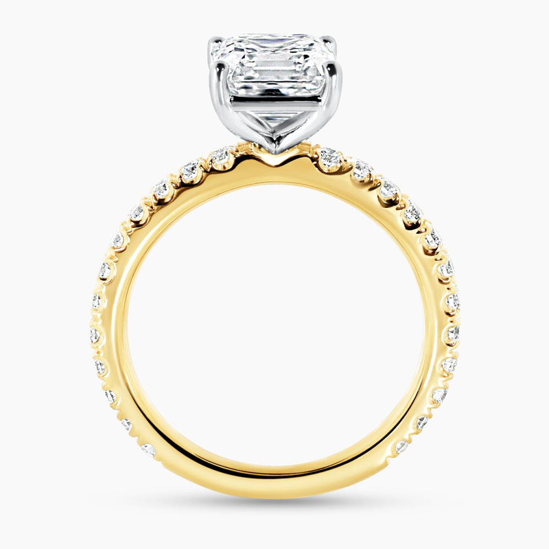 18ct yellow and white gold 2.07ct Asscher cut LAB Grown Diamond ring