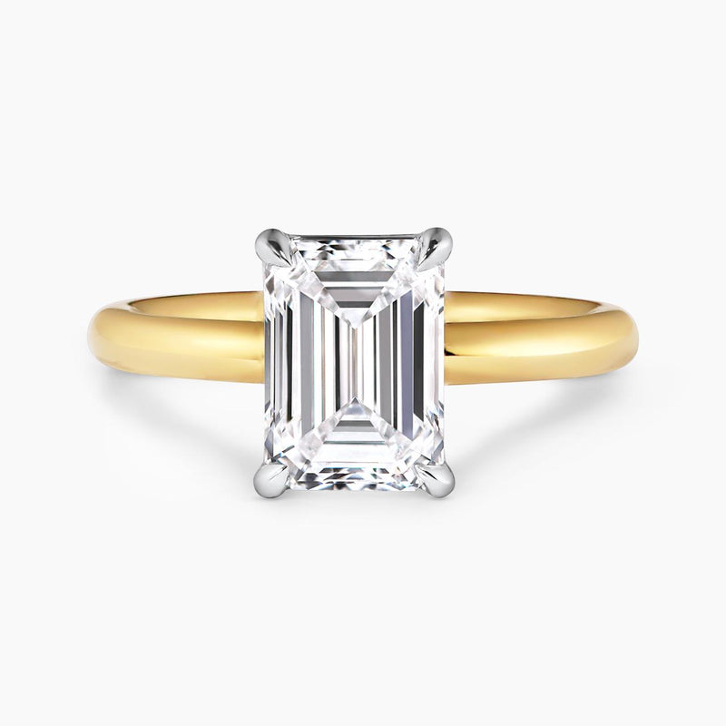 18ct yellow and white gold lab grown diamond solitaire ring