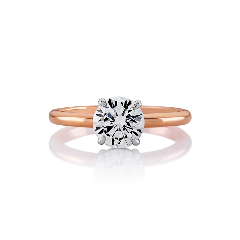 18ct rose and white gold diamond solitaire ring