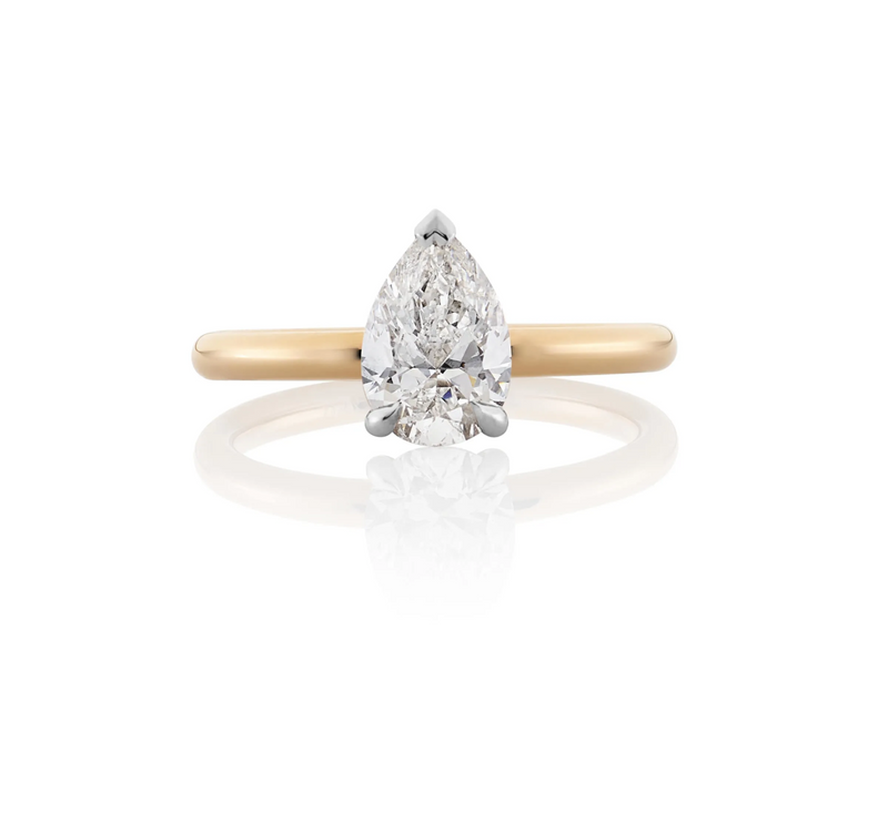 18ct rose and white gold diamond solitaire ring