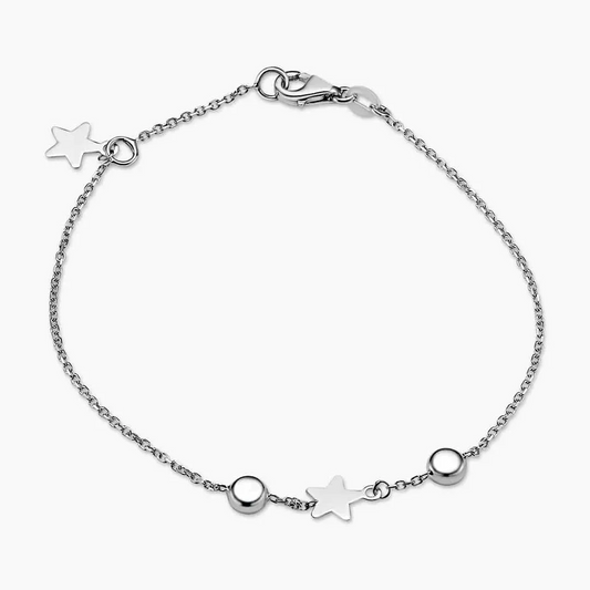 18ct white gold star bracelet