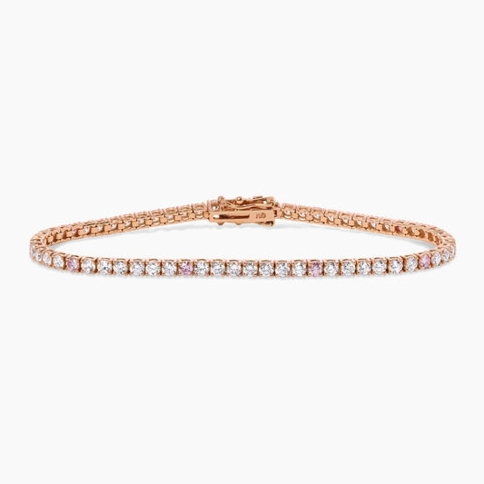 18ct rose gold argyle pink diamond tennis bracelet