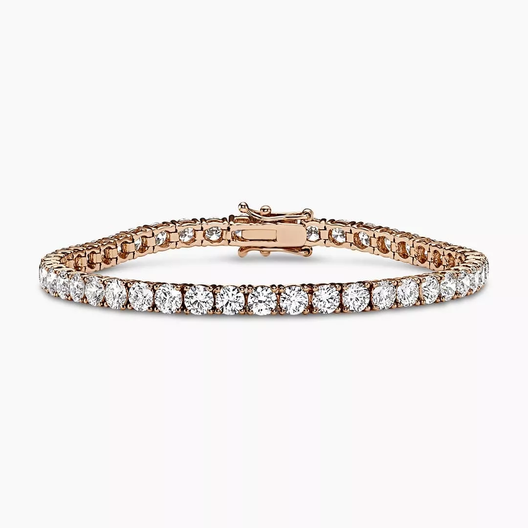 18ct rose gold 45=9.57ct diamond tennis bracelet