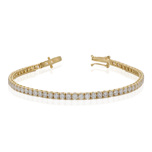 18ct yellow gold 50=7.56ct diamond tennis bracelet